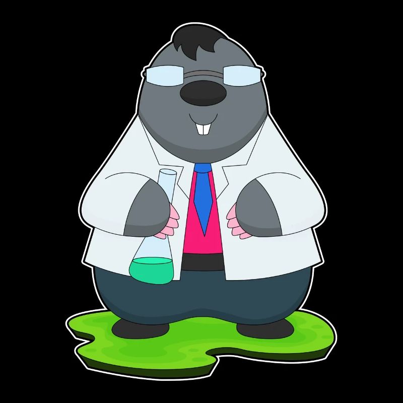 Mole Scientist Test Tube Laboratory