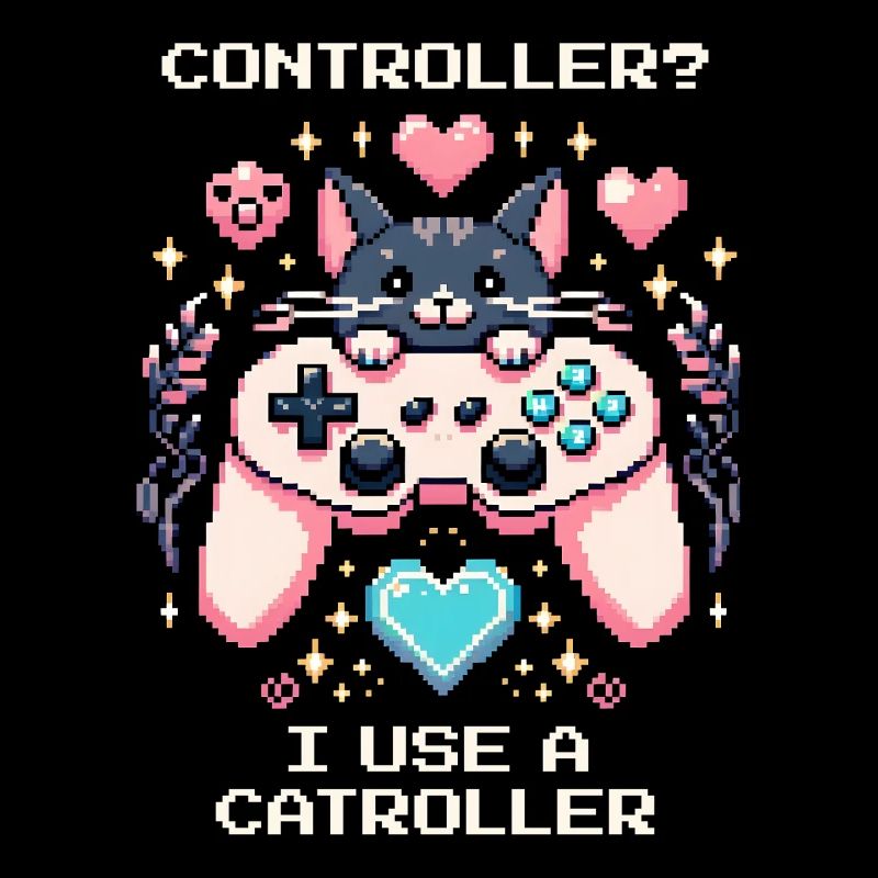 Catroller statt Controller | Katzen Gamer Witz