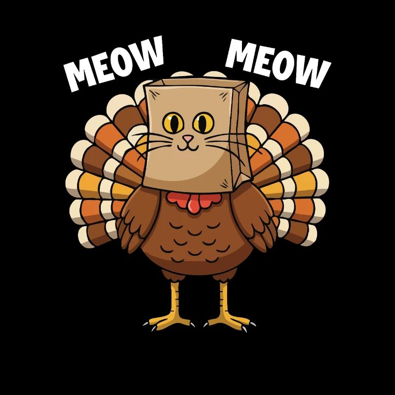 Turkey Cat Thanksgiving Fall Harvest