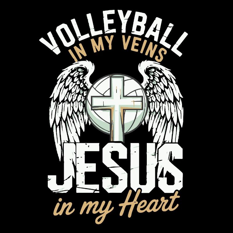 Volley-ball et Jésus – Conception d’une croix avec des ailes