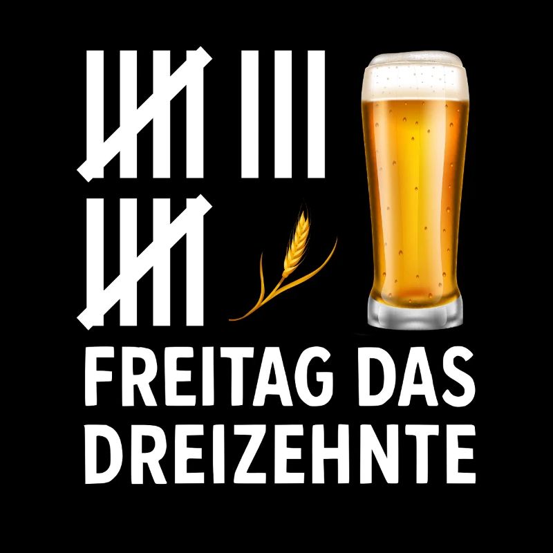 Freitag das Dreizehnte Bier Strichliste Spaßshirt