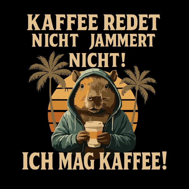 Capybara Kaffee Spruch Retro