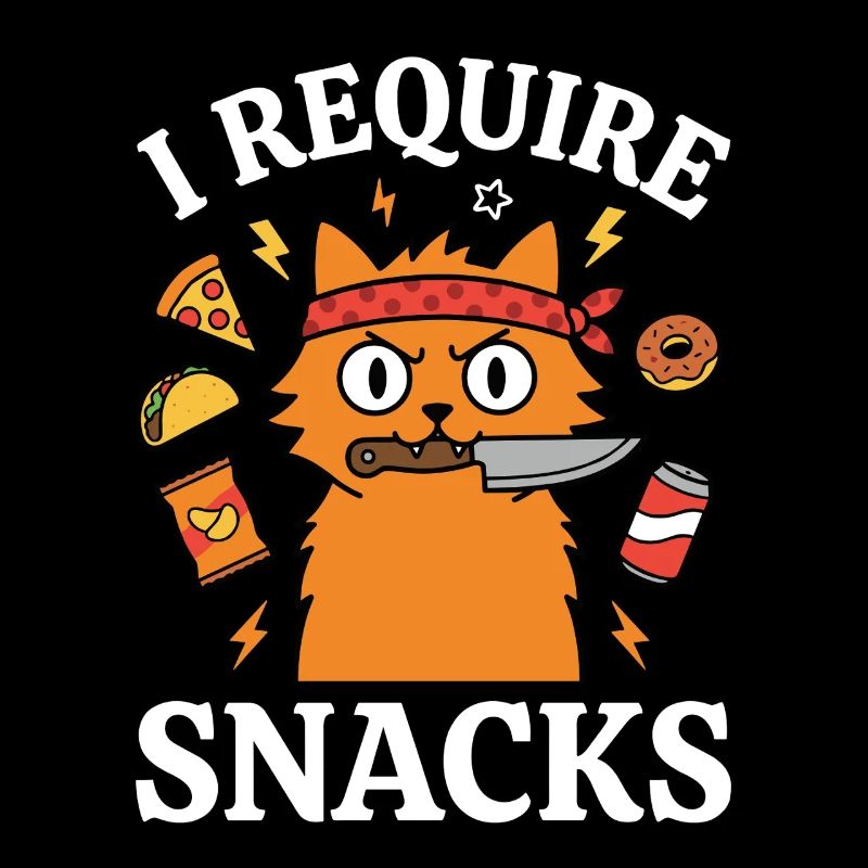 I Demand Snacks Funny Cat Lover Humor