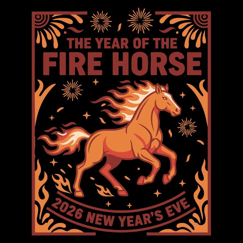 Année de la célébration du cheval de feu du réveillon du Nouvel An 2026