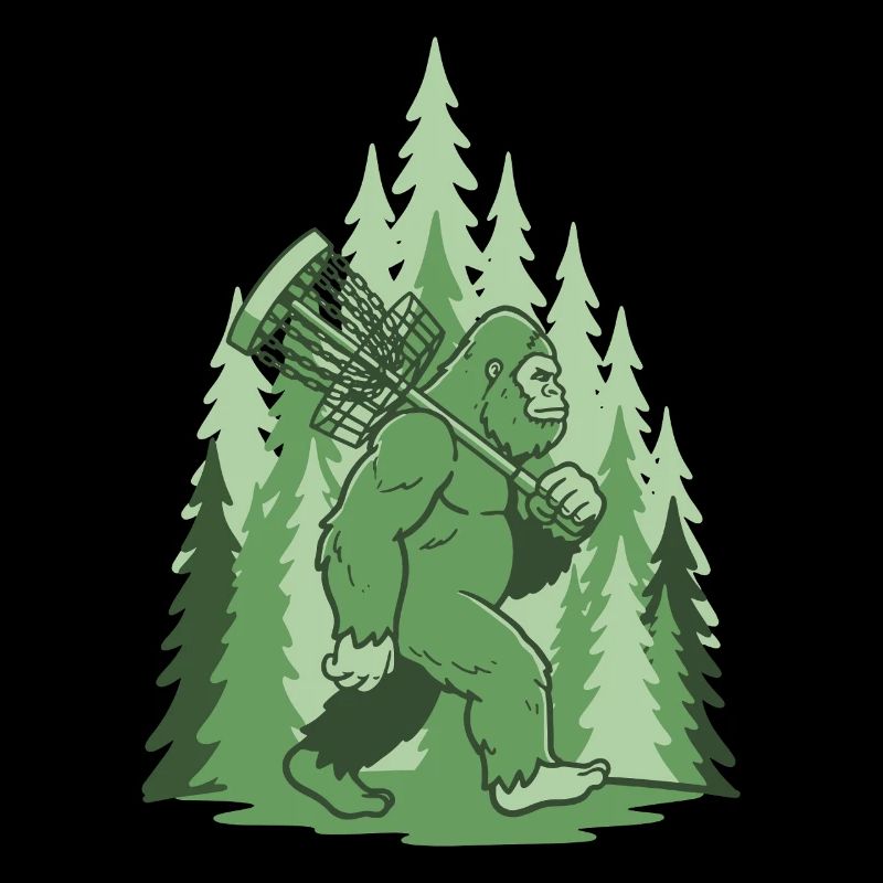 Sasquatch Disc Golf Basket Forest Funny Frisbee