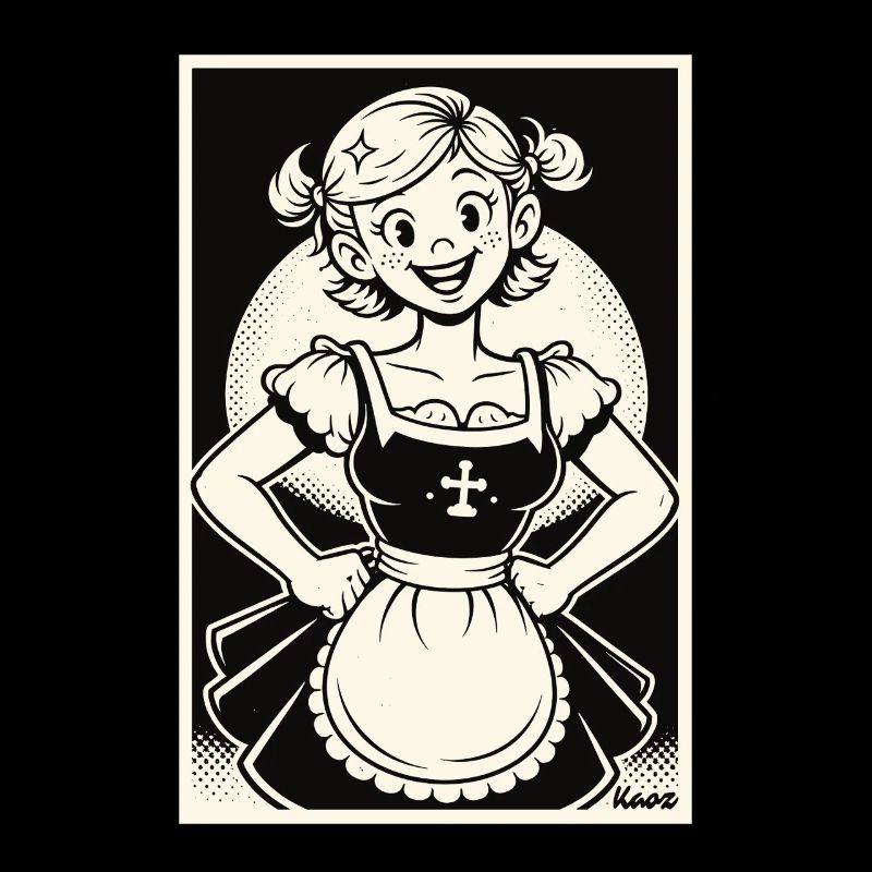 Dirndl Mädchen Cartoon