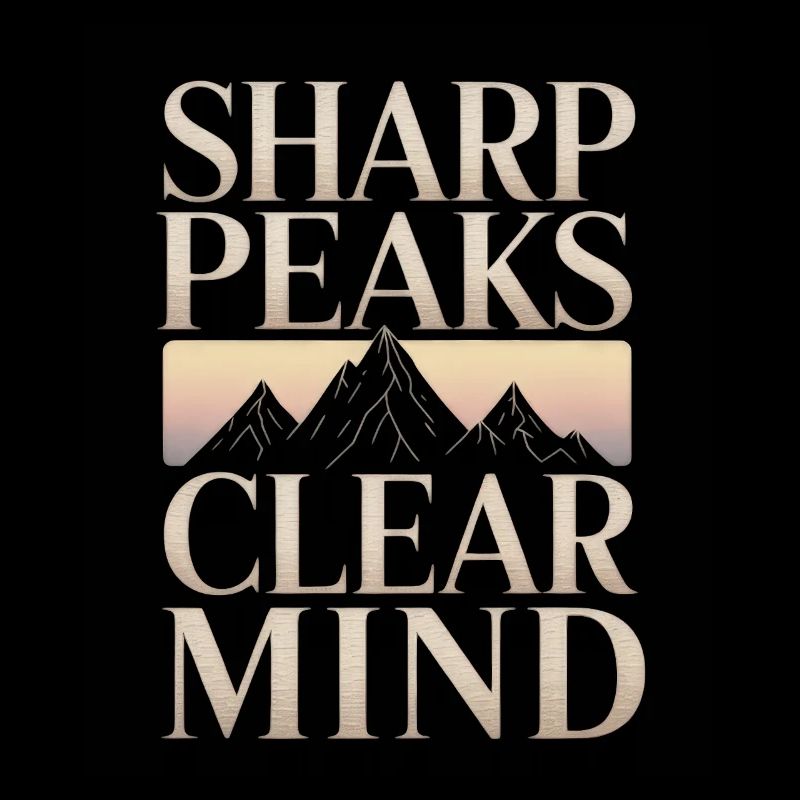 Sharp Peaks Clear Mind Mountain Design