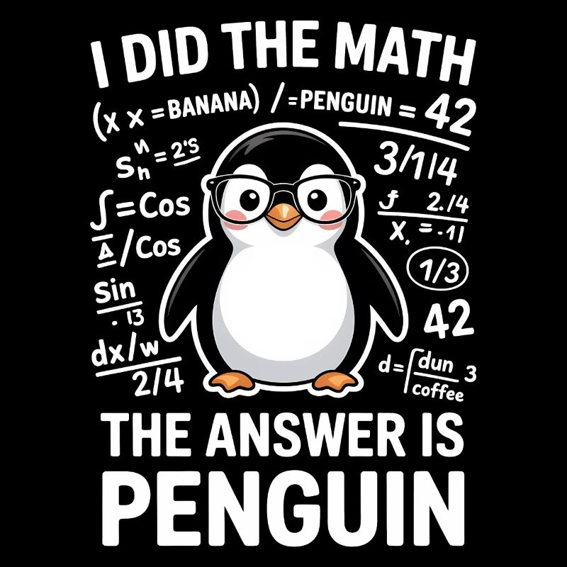 Mathe Sprüche Pinguin Lustiges Mathe Geschenk