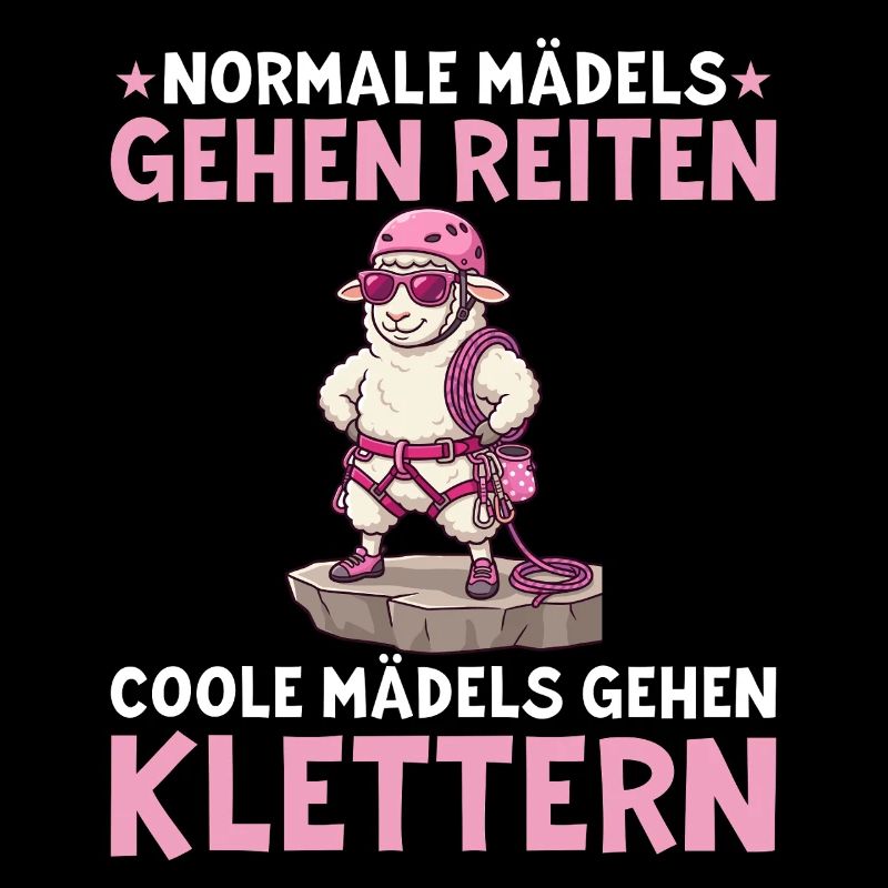 Coole Mädels gehen Klettern Schaf Bouldern