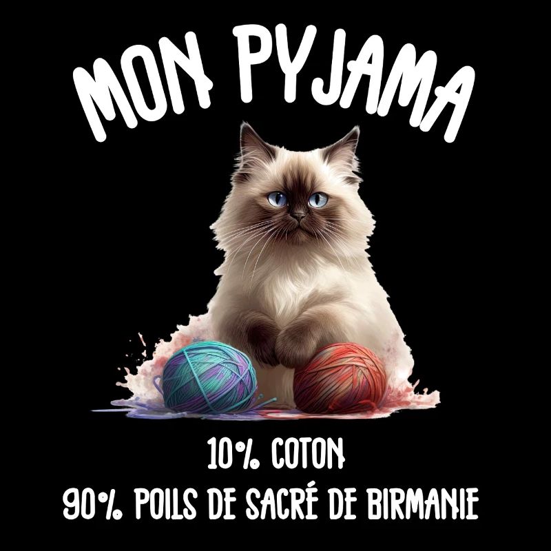 Pyjama Chat Sacré de Birmanie Drôle