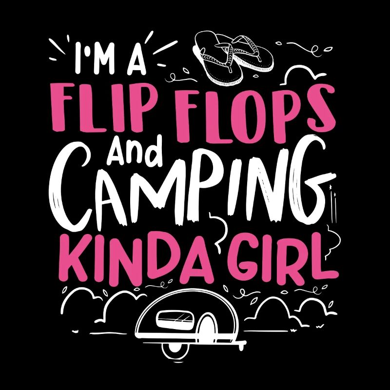Flip-Flops-Camping-Mädchen