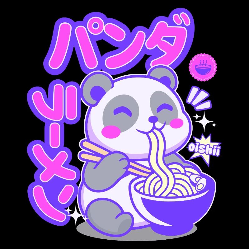 Panda mit Ramen Nudeln 