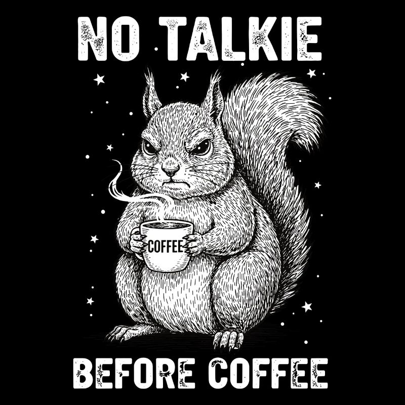 Kein Gespräch Vor Kaffee Liebhaber Eichhörnchen