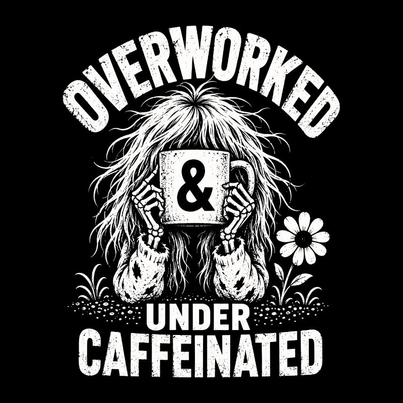 Kaffee Overworked Under Caffeinated Shirt