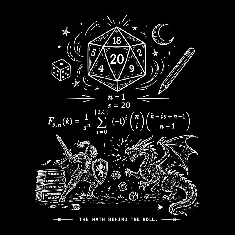 Role Play Math W20 Dice Shirt