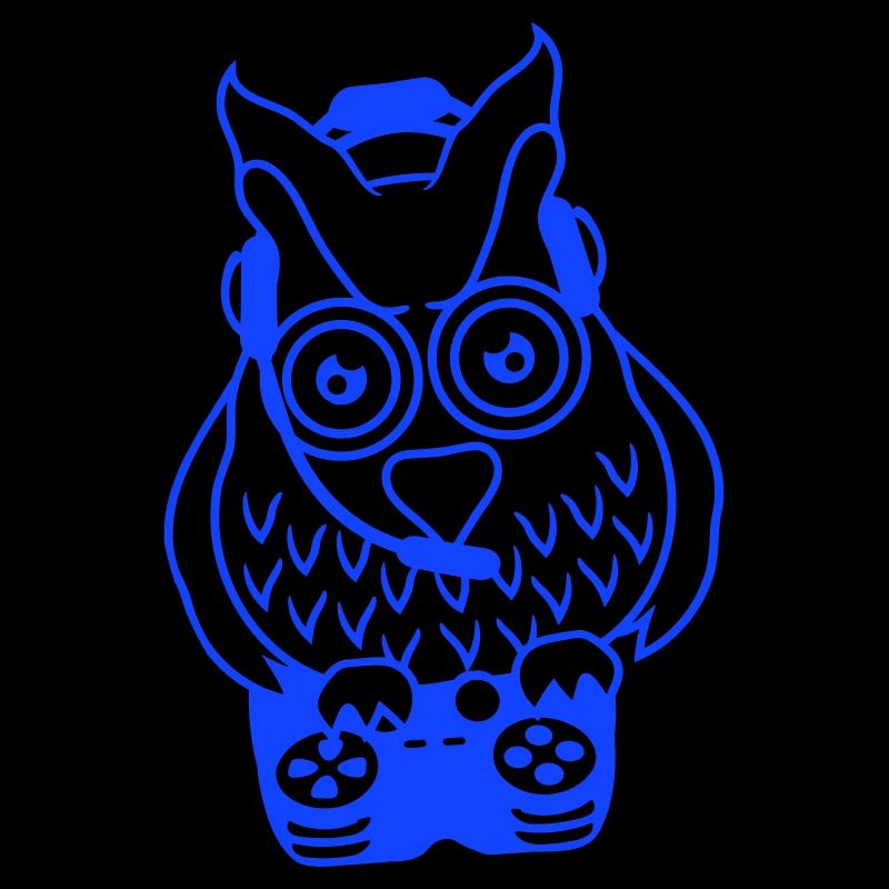 Gamer Eule zocken Spieler Controller Headset Spaß