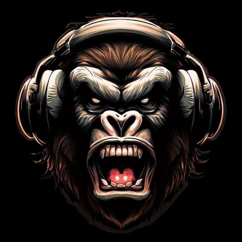 Gorilla Monkey DJ with Headphones
