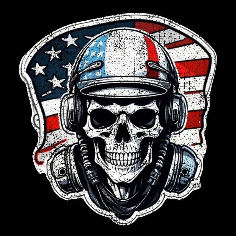 Retro Style Motorcycle - Skull and Skeleton
