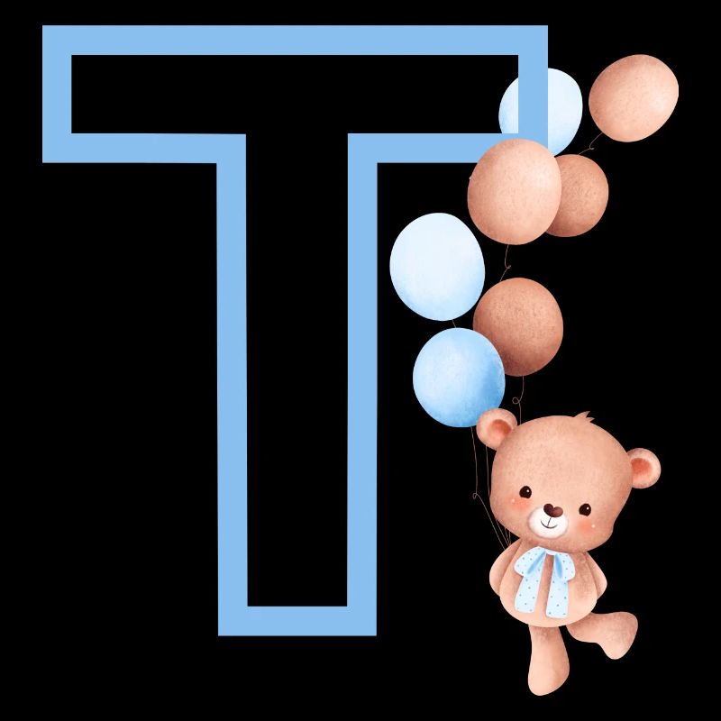 Blauer Buchstabe T Bär