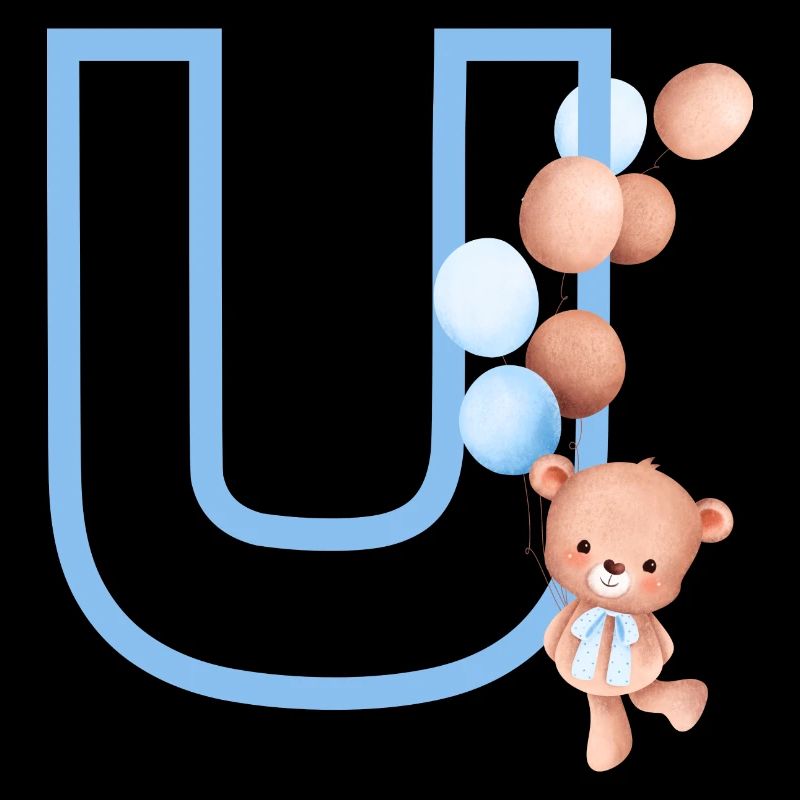 Blue Letter u Bear
