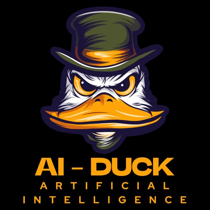 Futuristic robot print with AI duck motif