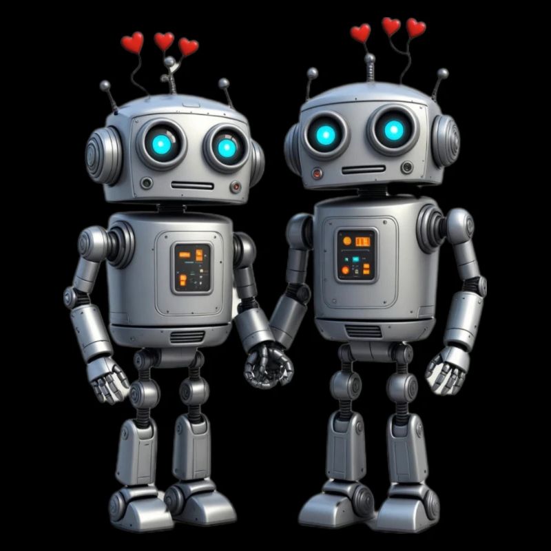 Roboter Pärchen nerds
