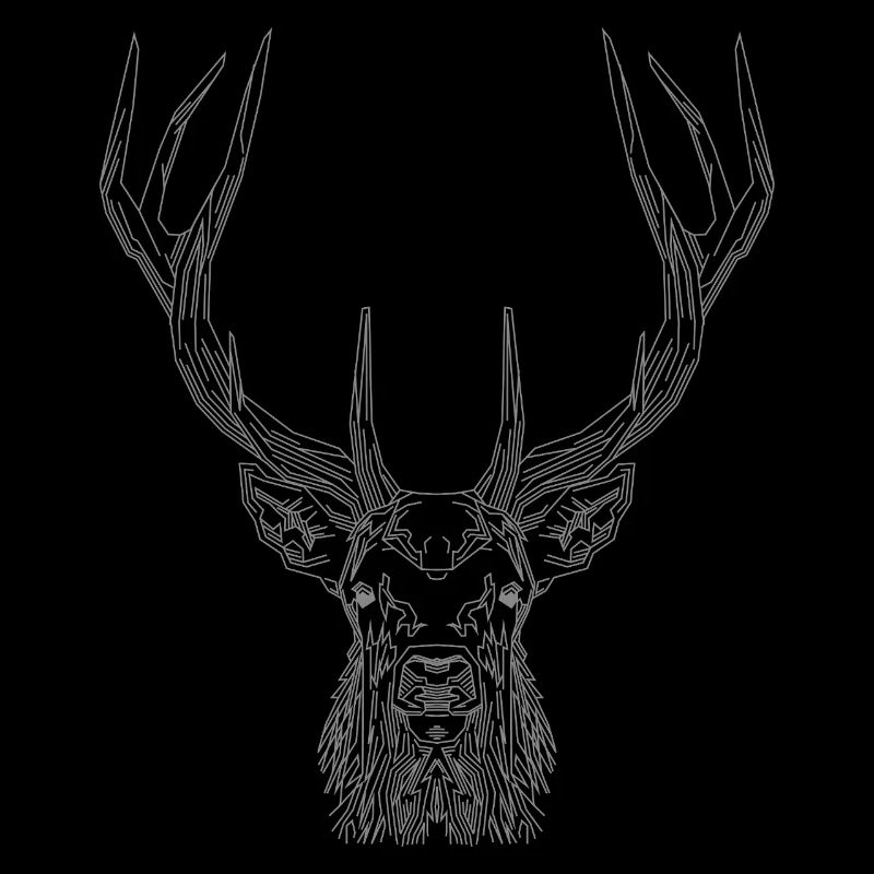 Tech Deer – Geometrischer Hirsch in Grau