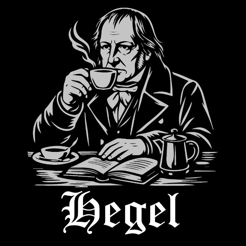 Le philosophe Hegel boit du café