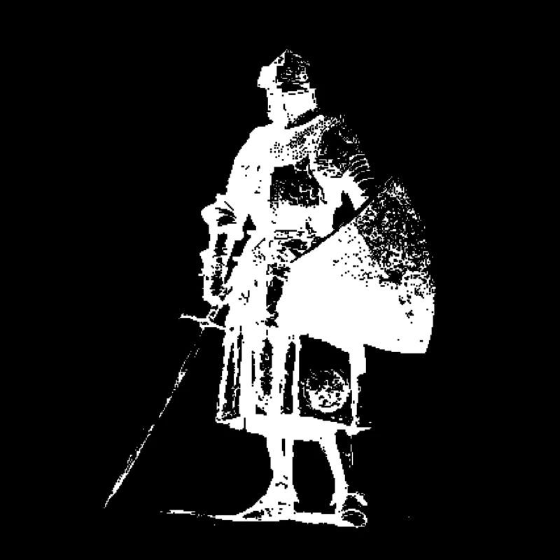 Lone Knight with Banner Silhouette