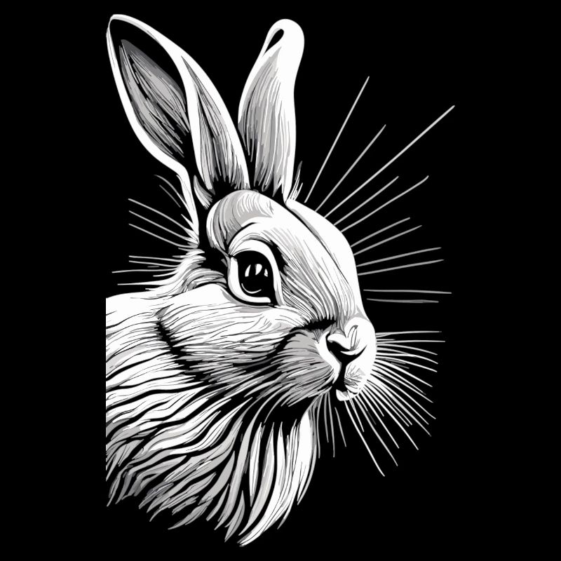 Gentle hops: The rabbit in delicate white