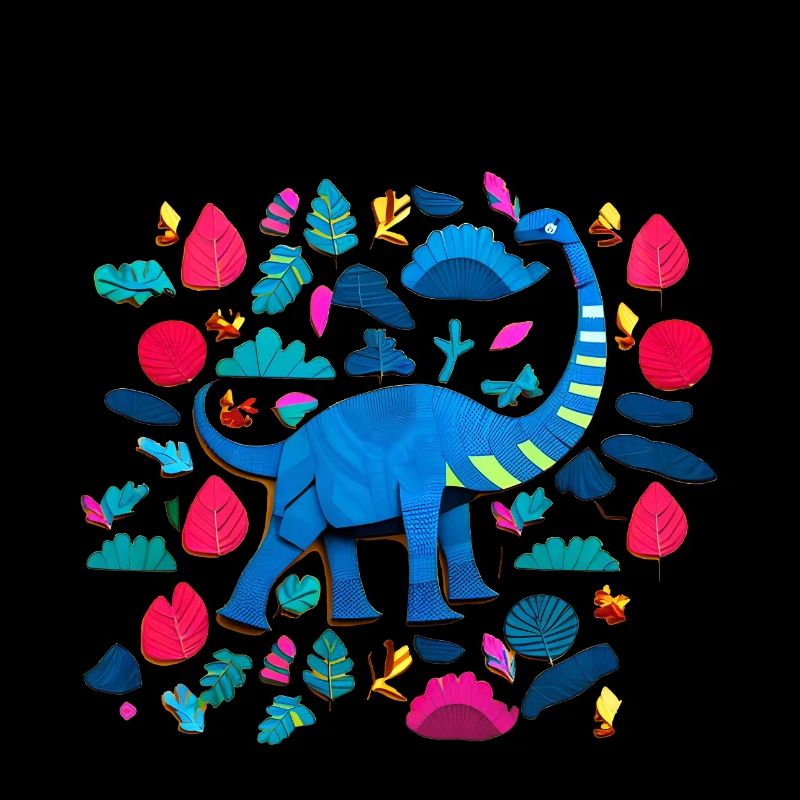Blauer Cartoon Brontosaurus