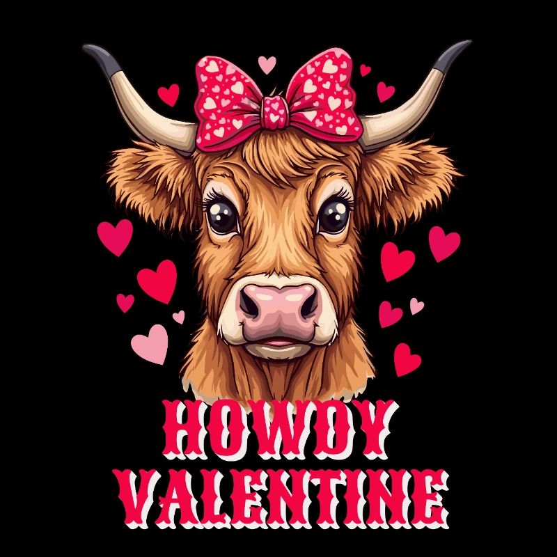 La Saint-Valentin Amour Scottish Highland Cattle Moo