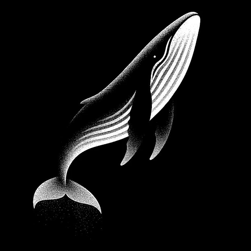 Illustration en forme de Whale Dotwork pour les amateurs de mer