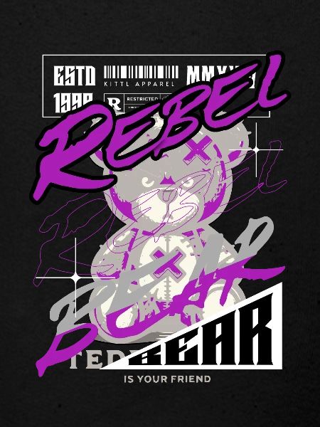 Rebel Bear Streetwear Shirt Graffiti Teddy Bär