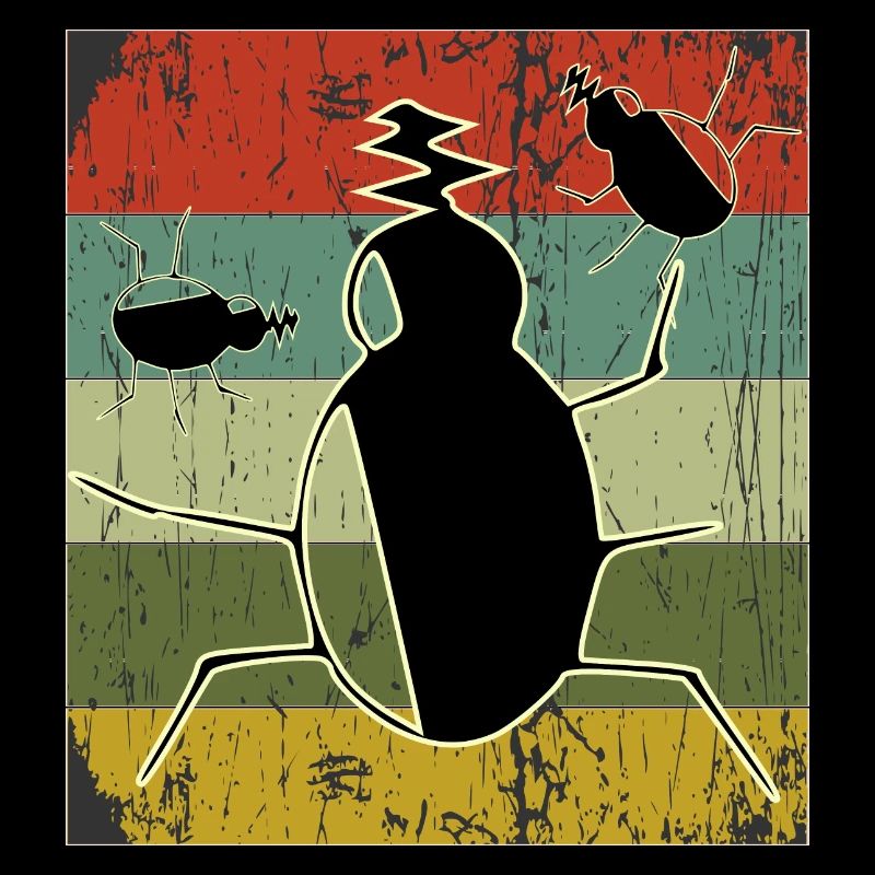 Vintage bugs sunset design