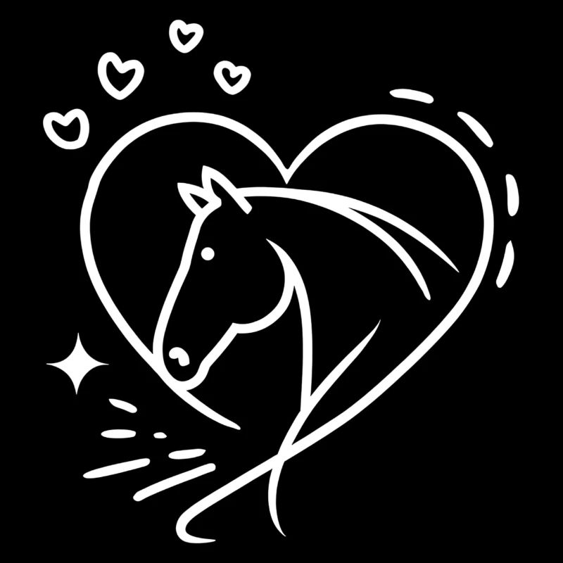Cœur de tête de cheval avec cœurs