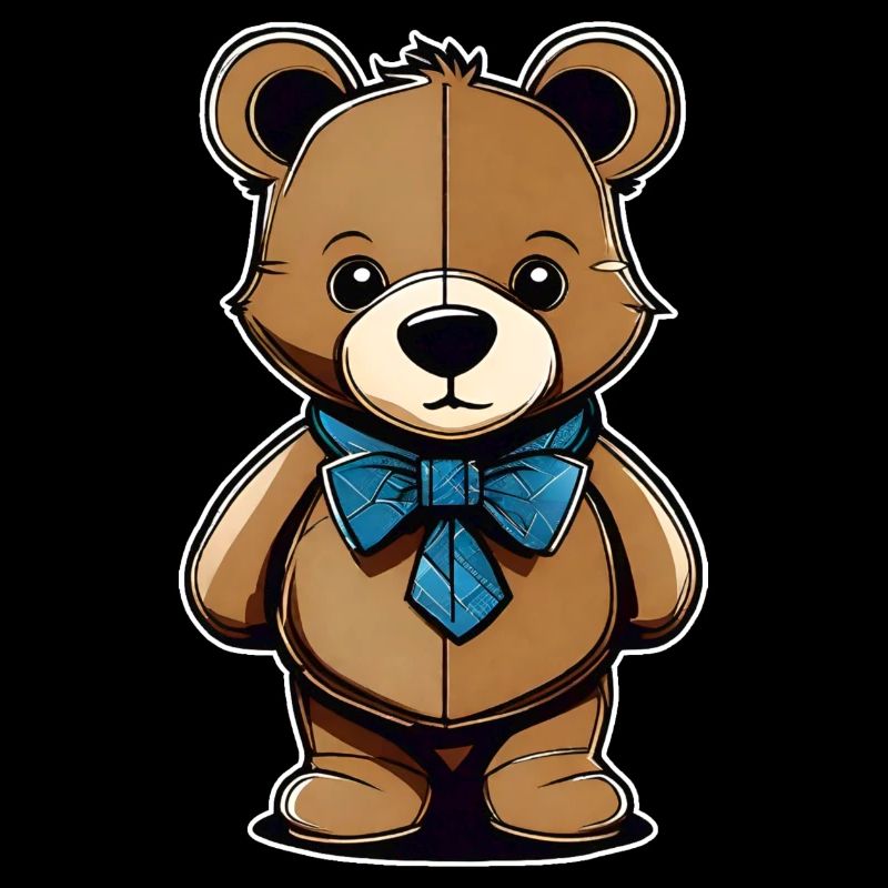 Cool Teddy Bear with Blue Bow