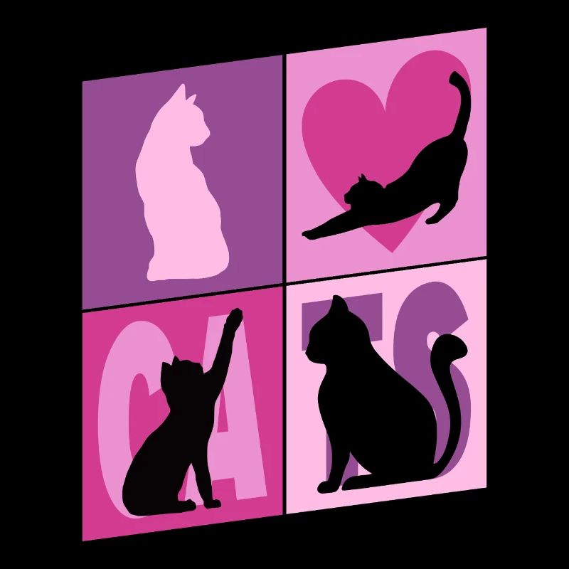 Chaton Chaton Chaton Kitty Silhouette Art