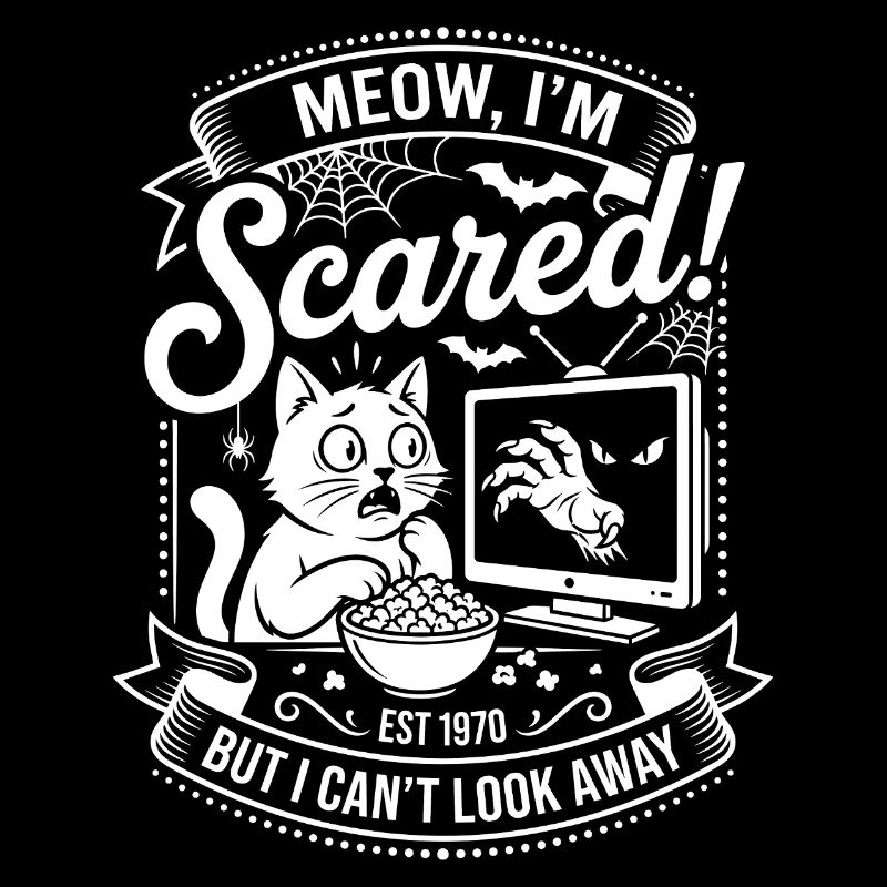 Meow I'm Scared - Horror Movie Cat