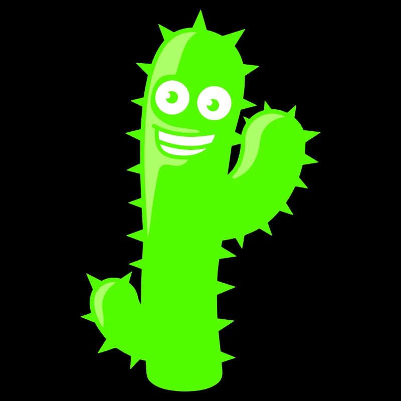 Cactus Waving Spines Desert Funny Face Cacti