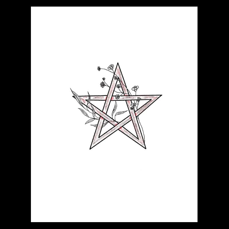 Floral Pentagram Sketch