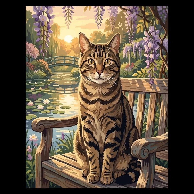 Tigerkette im ruhigen Blaubaumgarten
