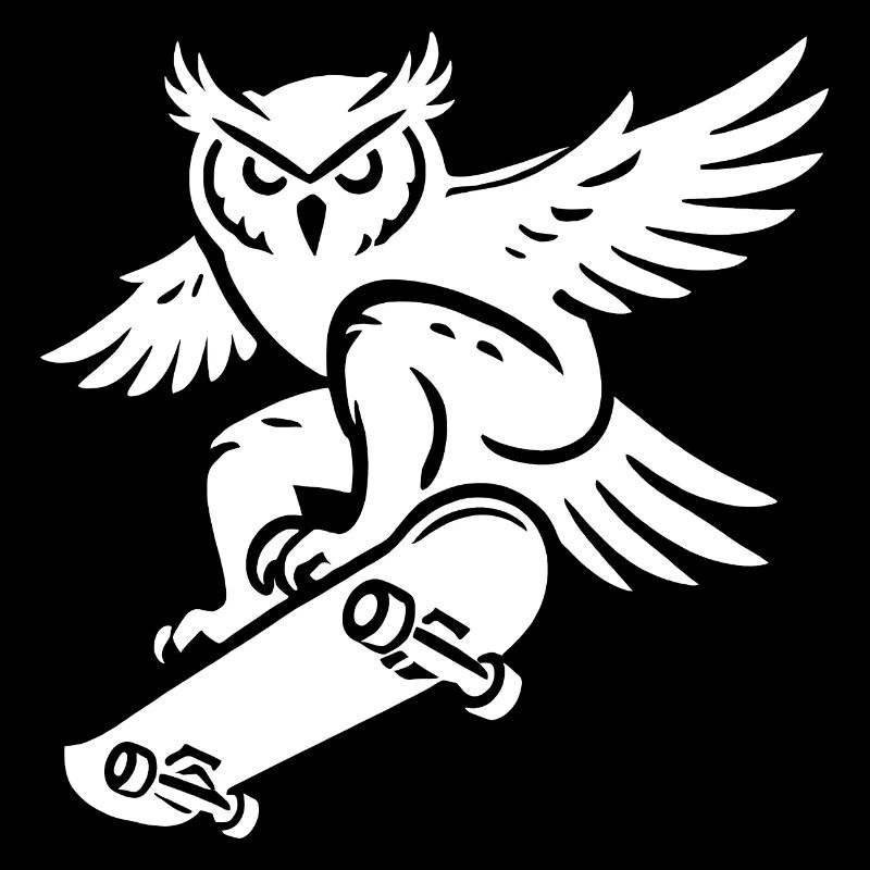Schneeeule Skateboard Silhouette Minimalistischer