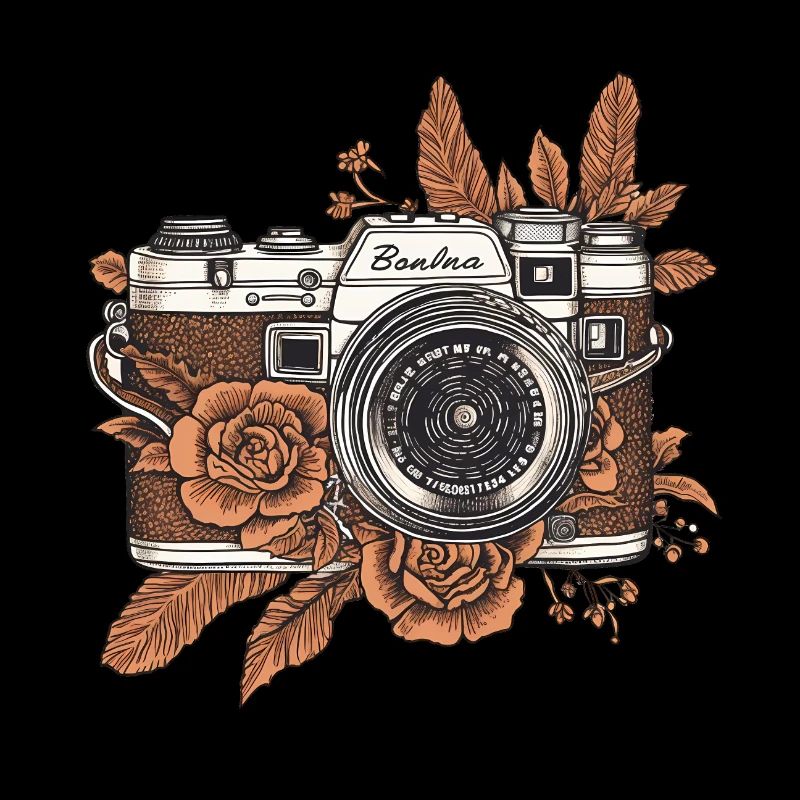 Cool vintage rétro caméra style boho marron