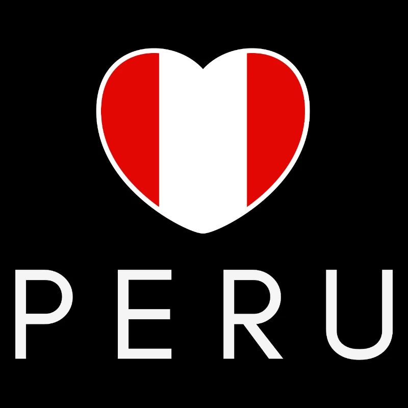 Cœur avec le drapeau du Pérou, fierté péruvienne