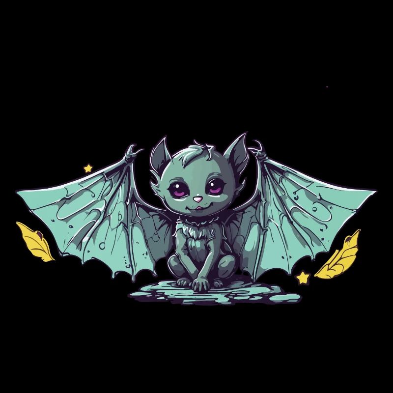 Gothic Kawaii Bat Anime Chibi Pastel Design