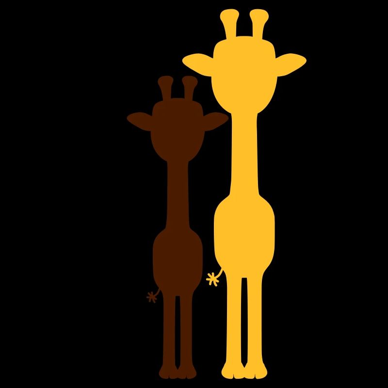 3 Colors Cool Giraffe Outline Shadow Silhouette