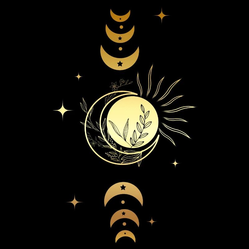Lune et étoile magique doré