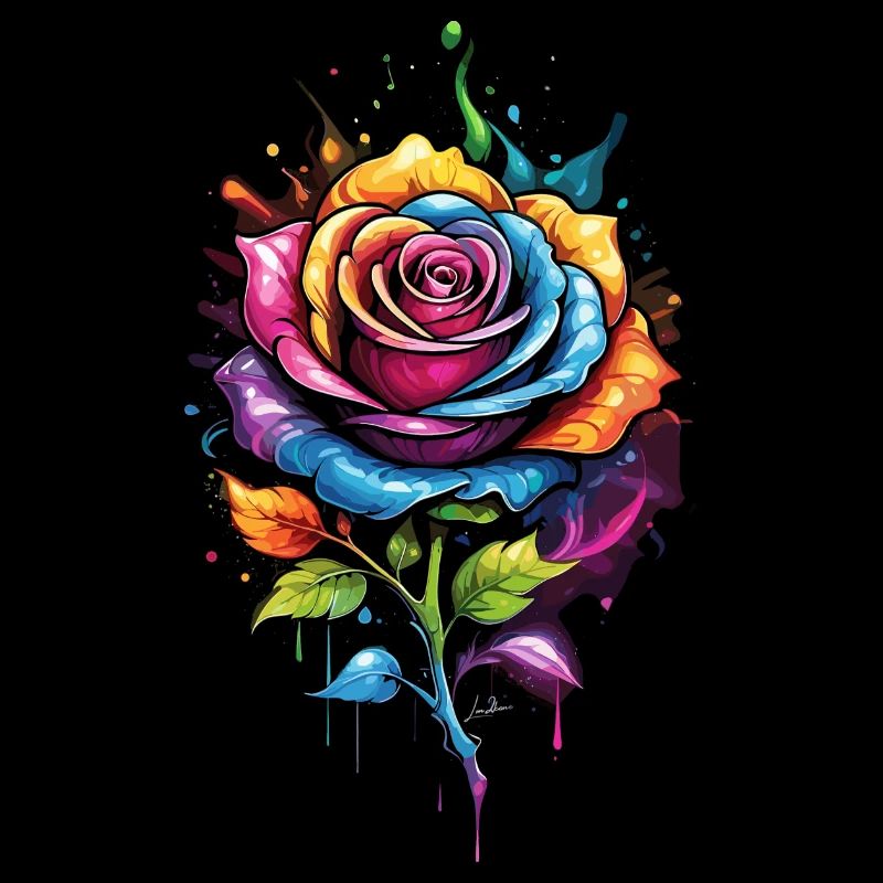 Blume - Regenbogen Rosa