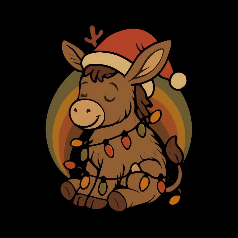 Retro Vintage Donkey Elf Christmas Gift